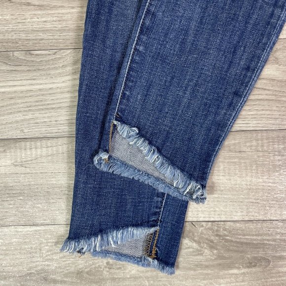Joe's Jeans Ripped Icon Blondie Step Hem Skinny Jeans Medium Wash sz 28 - Picture 6 of 9